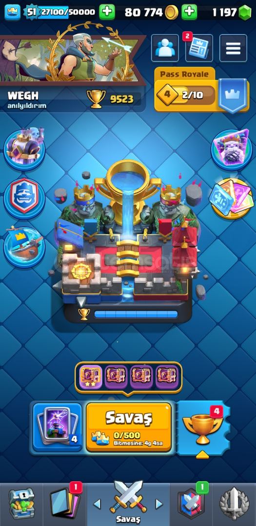 Clash royale 9.5k kupalı hesap Clash royale 9.5k kupalı hesap