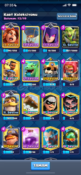 Clash Royale hesabi 7100 kupa 