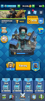 CLASH ROYALE SATILIK HESAP 4032 KUPA