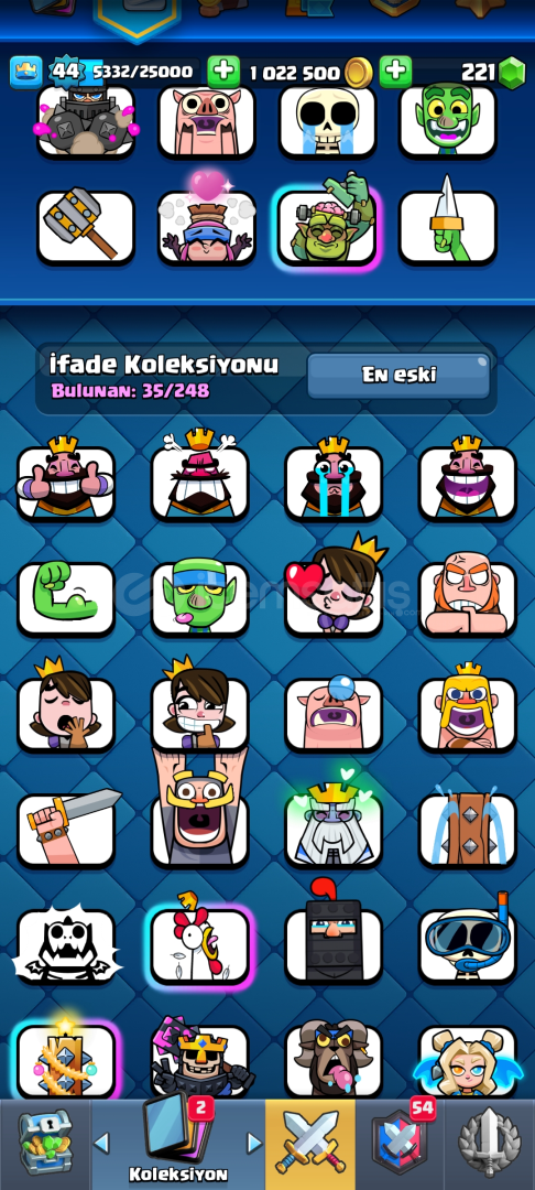 CLASH ROYEL HESAP 8600 KUPA