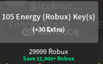 Combat Warriors 105 Energy Key (Robux)