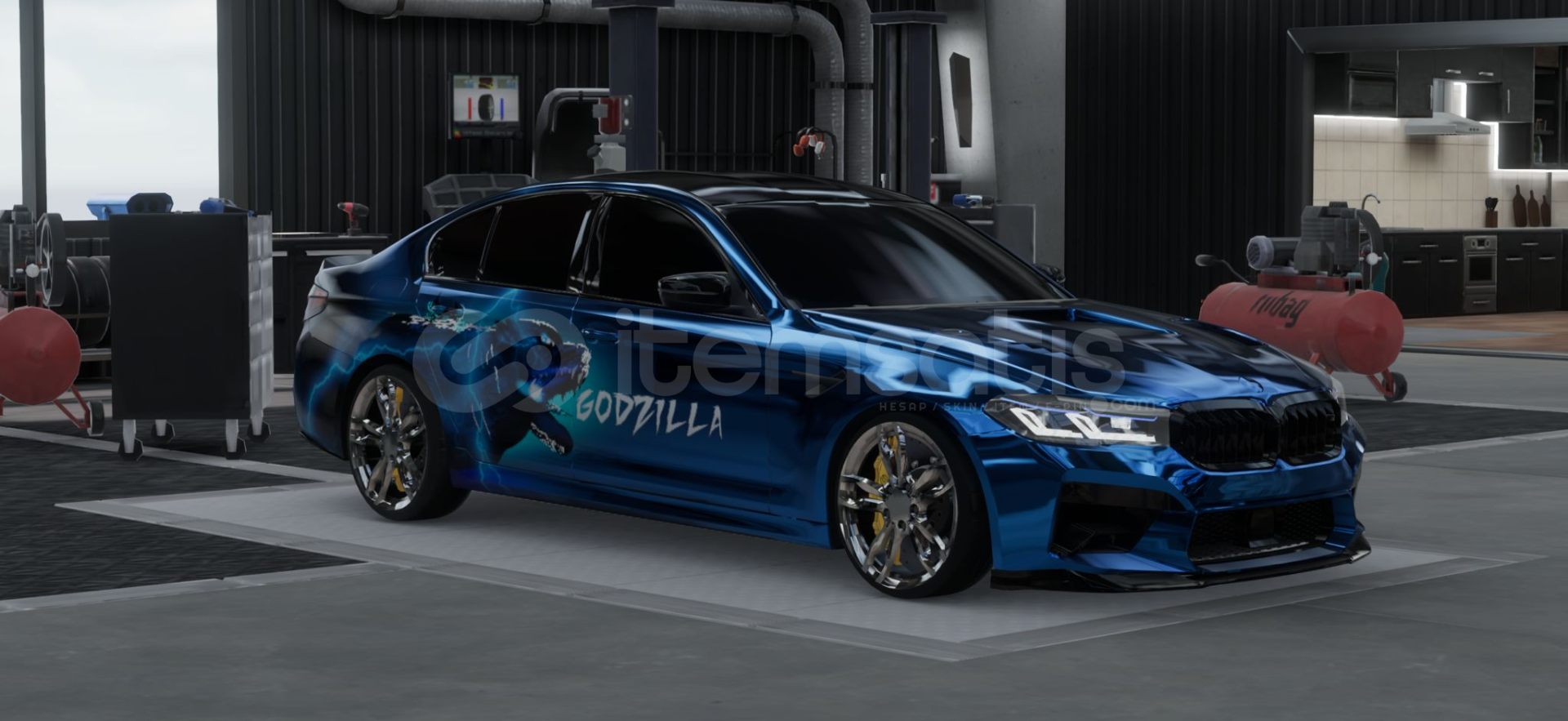 CPM2 Godzilla Çizimli Airli BMW F90 CPM2 Godzilla Çizimli Airli BMW F90