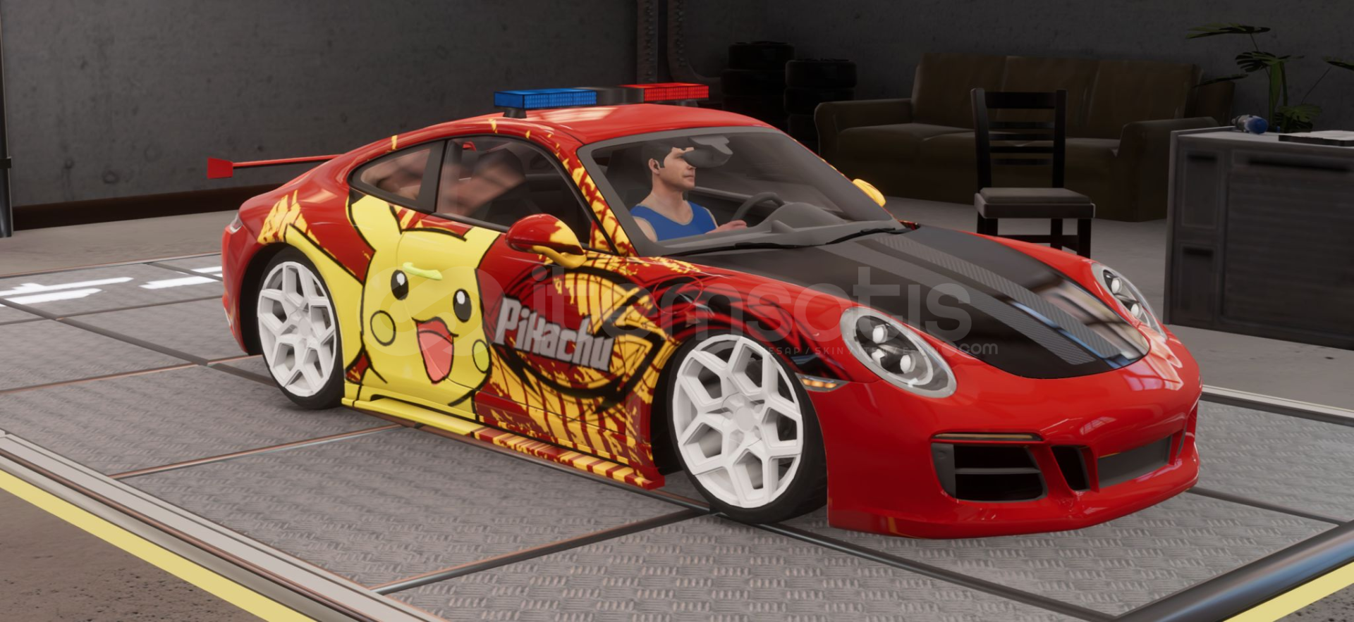 CPM2 Pikachu Çizimli Airli Porsche 911 GT3RS CPM2 Pikachu Çizimli Airli Porsche 911 GT3RS