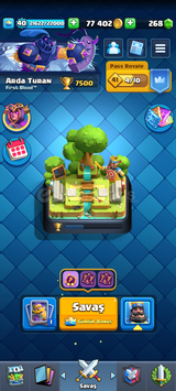 CR | 7.5K KUPA | 7 EVRİM | LEVEL 40 HESAP