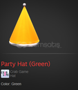 ✨CRAB GAME Party Hat (Green)✨
