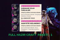 CRAFT İTEM PAKETİ 1 - UCUZ GERÇEK STOK! 