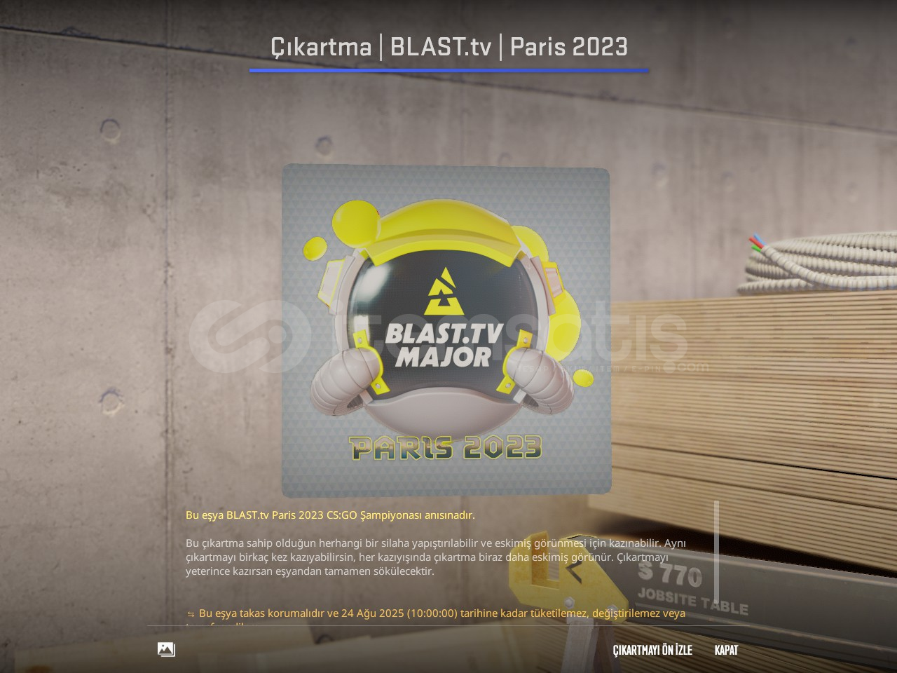 ⚡CS2 Çıkartma | BLAST.tv | Paris 2023⚡ ⚡CS2 Çıkartma | BLAST.tv | Paris 2023⚡