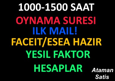 CSGO FACEIT HAZIR+ILK MAIL+1000SAAT HESAPLAR