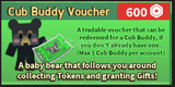 Cub Buddy Voucher Bee Swarm
