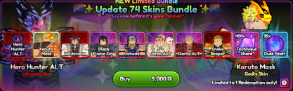 ⭐Anime Last Stand Uptade 74 Skins Bundle⭐