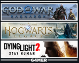 Hogwarts Legacy + GOW Ragnarök + Dying Light 2