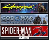 GOW Ragnarök + Cyberpunk 2077 + Spider-Man Re.