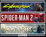 Spider-Man 2 + Cyberpunk 2077 + Hogwarts Legacy