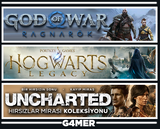 Hogwarts Legacy + GOW Ragnarök + UNCHARTED