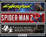 Spider-Man 2 + Cyberpunk 2077 + Black M Wukong
