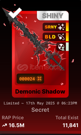 Death Ball Demonic Shadow kılıcı + Serenity 