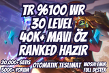 ⭐DERECELİ HAZIR 10 WIN⭐ TR 40K+ M. ÖZ 30 LVL