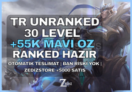 ⭐[DERECELİ HAZIR] TR 55K+ ÖZ 30 LVL UNRANKED⭐