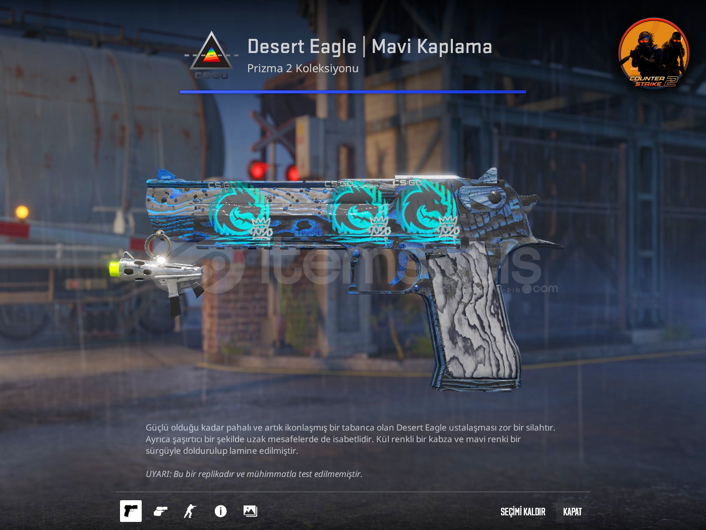 ⚡Desert Eagle | Mavi Kaplama 4x Sticker 1x Süs ⚡Desert Eagle | Mavi Kaplama 4x Sticker 1x Süs