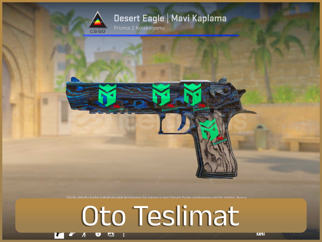 ⚡Desert Eagle | Mavi Kaplama 4x Stickerlı ⚡Desert Eagle | Mavi Kaplama 4x Stickerlı