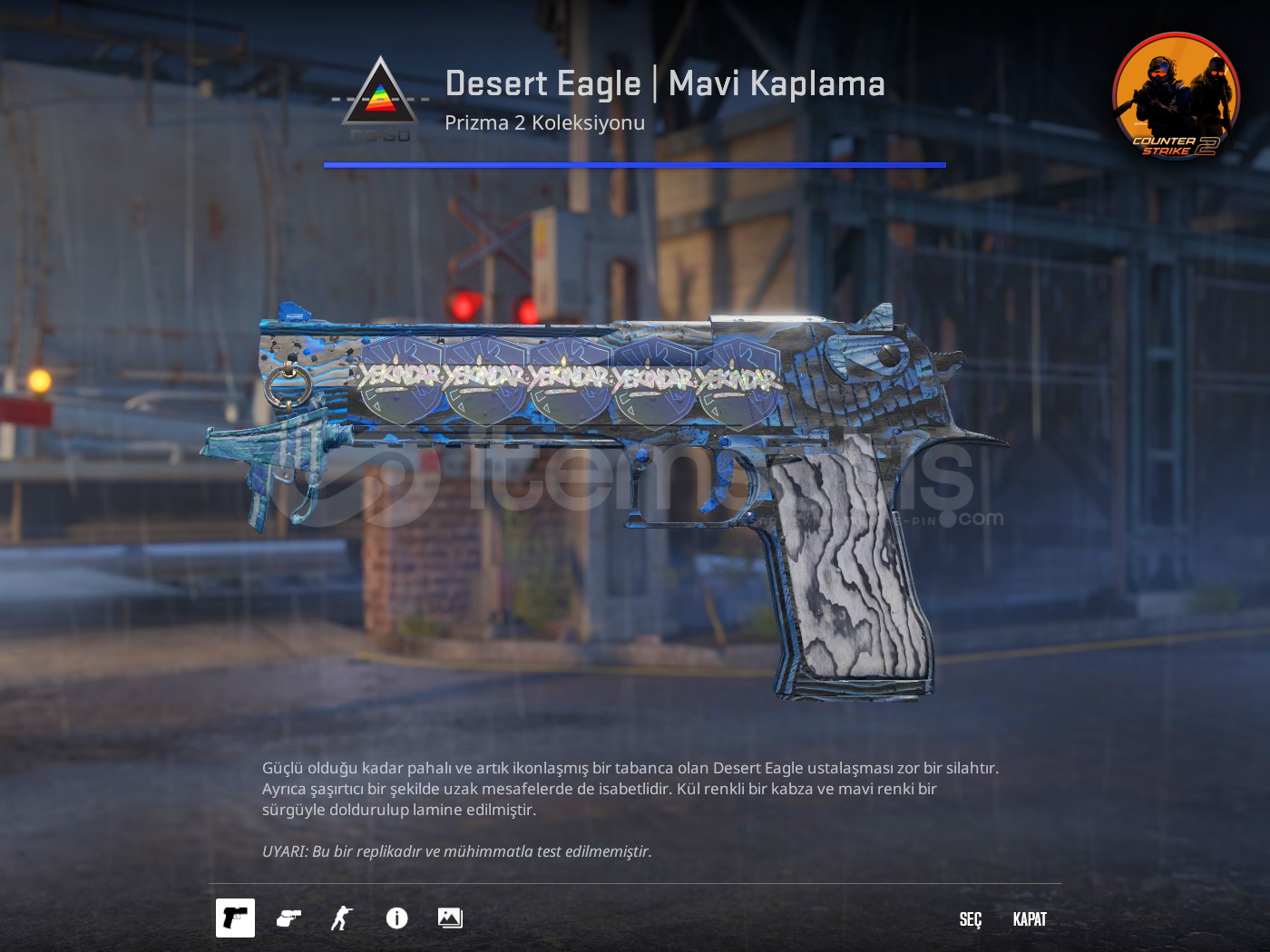 ⚡Desert Eagle | Mavi Kaplama 5x Stickers 1x Süs ⚡Desert Eagle | Mavi Kaplama 5x Stickers 1x Süs