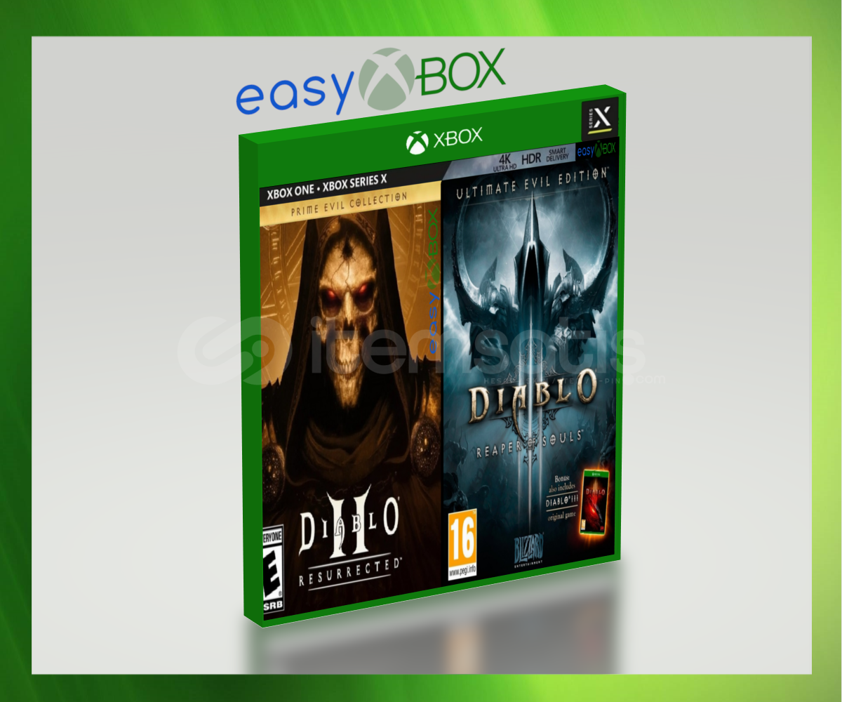 Diablo II ve III Prime Evil Paketi/2 Oyunu/XBOX Diablo II ve III Prime Evil Paketi/2 Oyunu/XBOX