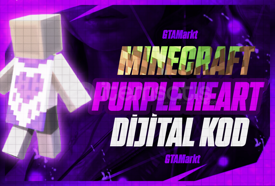 ⭐Dijital Kod Minecraft ⭐ Purple Heart Cape⭐ ⭐Dijital Kod Minecraft ⭐ Purple Heart Cape⭐