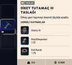 DİKEY TUTAMAÇ III TASLAĞI