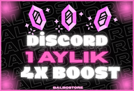Discord 1 Aylık | 4x Sunucu Boost | Koşşşş
