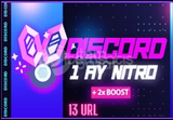 discord 1 aylık nitro 2x boostlu