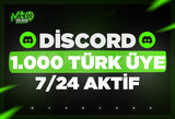 ⭐ DİSCORD 1000 7/24 AKTİF TÜRK ÜYE ⭐