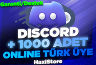 ⭐Discord 1000 7/24 Aktif Türk Üye / Garantili⭐