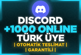 Discord 1000 7/24 Aktif Türk Üye / Garantili