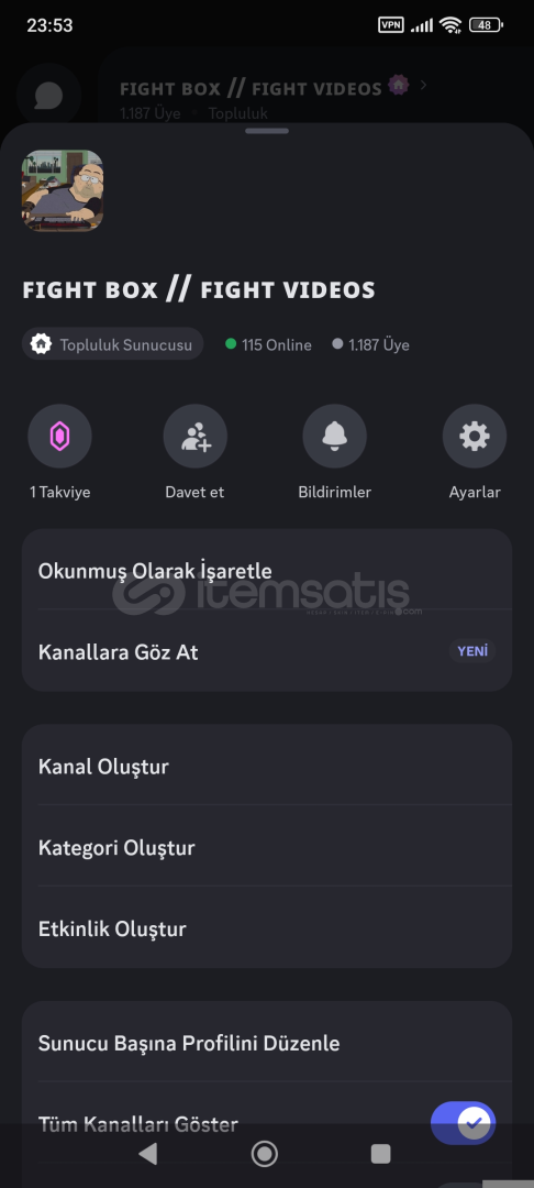 Discord 1180+ kişilik yabancı sunucu satılık  Discord 1180+ kişilik yabancı sunucu satılık