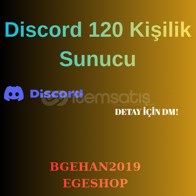 Discord 120 Kişilik Sunucu! (İNDİRİM) Discord 120 Kişilik Sunucu! (İNDİRİM)
