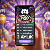 Discord 14x Sunucu Boost | 3 Aylık Botlu