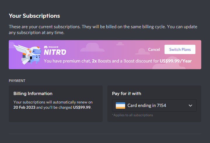 Discord карта для нитро