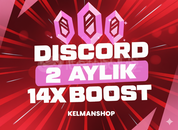 Discord 2 Aylık 14x Server Boost - Garantili Discord 2 Aylık 14x Server Boost - Garantili