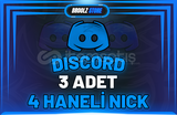 ⭐DİSCORD 3 ADET 4 HARFLİ NİCKNAME⭐