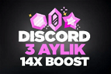 Discord 3 Aylık 14x boost