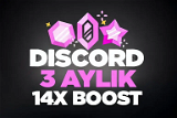 ⭐️ Discord 3 Aylık 14x Boost | ANINDA ⭐️