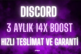 Discord 3 Aylık 14X Boost Garantili