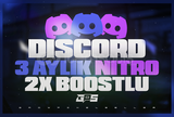 DISCORD 3 AYLIK NITRO 2X BOOSTLU