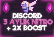 ⭐️ Discord 3 Aylık Nitro 2x Boostlu | Oto
