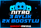 ⭐️DİSCORD 3 AYLIK NİTRO + 2X SERVER BOOST⭐️