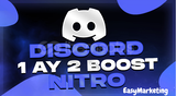 ⭐ DİSCORD 1 AYLIK NİTRO + 2X BOOST OTO ANLIK⭐