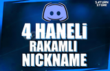 DISCORD 4 HANELİ RAKAMLI NICK [SINIRLI SAYIDA]