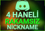 DISCORD 4 HANELİ RAKAMSIZ NICK [OTO TESLİMAT]