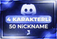 Discord 4 Karakterli 50 Adet Nickname Discord 4 Karakterli 50 Adet Nickname
