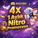 Discord 4X Nitro Promosyon ( 1 AY ) 